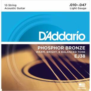 D'addario EJ38 10-47 - struny do gitary akustycznej 12-strunowej