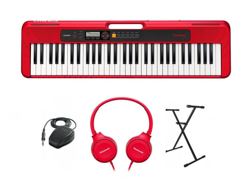 Keyboard CASIO Casiotone CT-S200 RD (czerwony)  + ZESTAW
