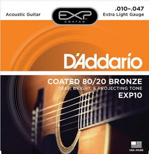 D'Addario EXP10 10-47 - struny do gitary akustycznej, powlekane