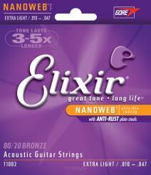 Elixir NanoWeb Bronze 10-47 Extra Light  - struny do gitary akustrycznej