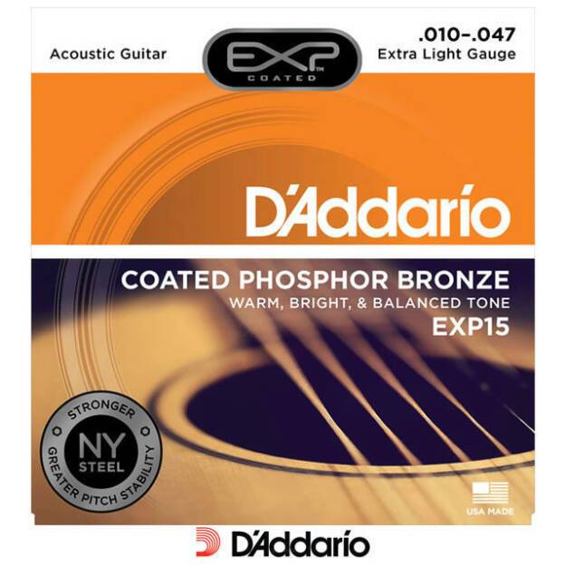 D'Addario EXP15 10-47 - struny do gitary akustycznej, powlekane