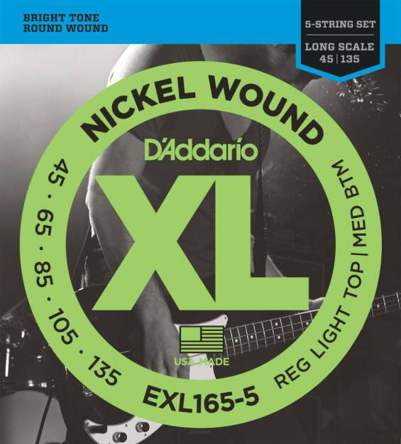 D'addario EXL-165-5 - struny do gitary basowej pięciostrunowej